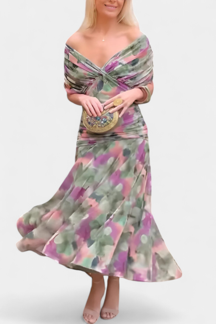 Laluna Belle® | Elegant Dress With V-Neckline