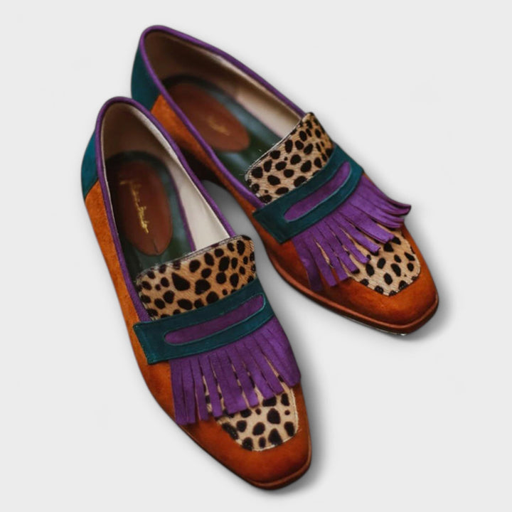 Sophia | Brown Moccasin With Leopard Print