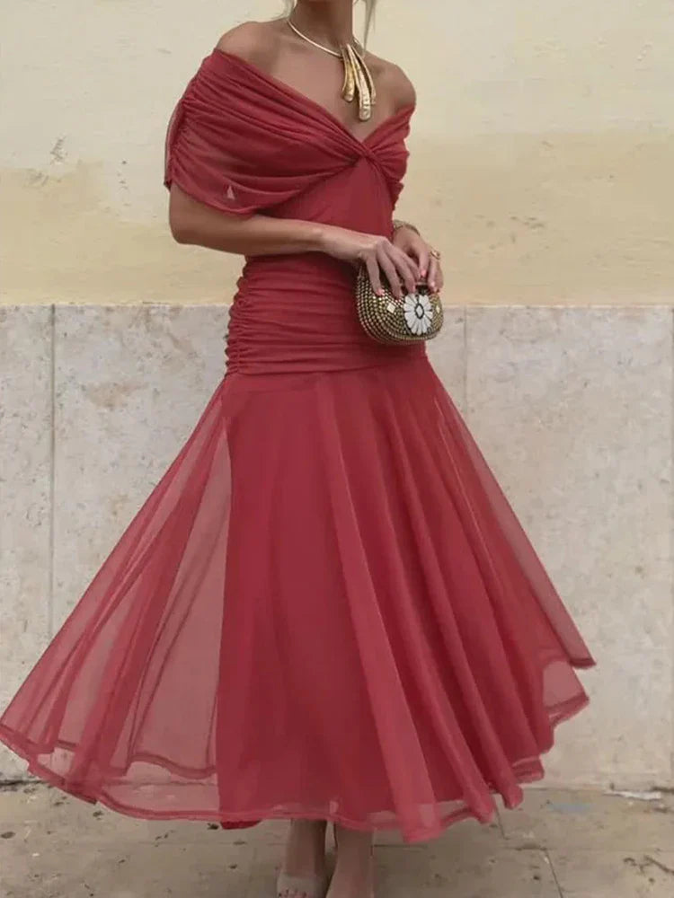 Laluna Belle® | Elegant Dress With V-Neckline