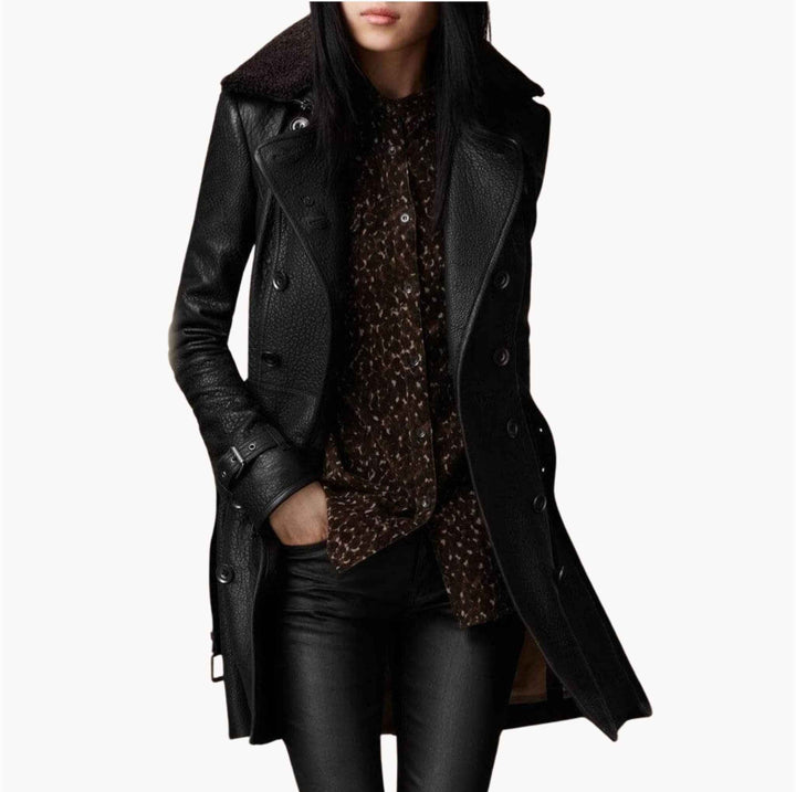 Clara | Leather Trench Coat