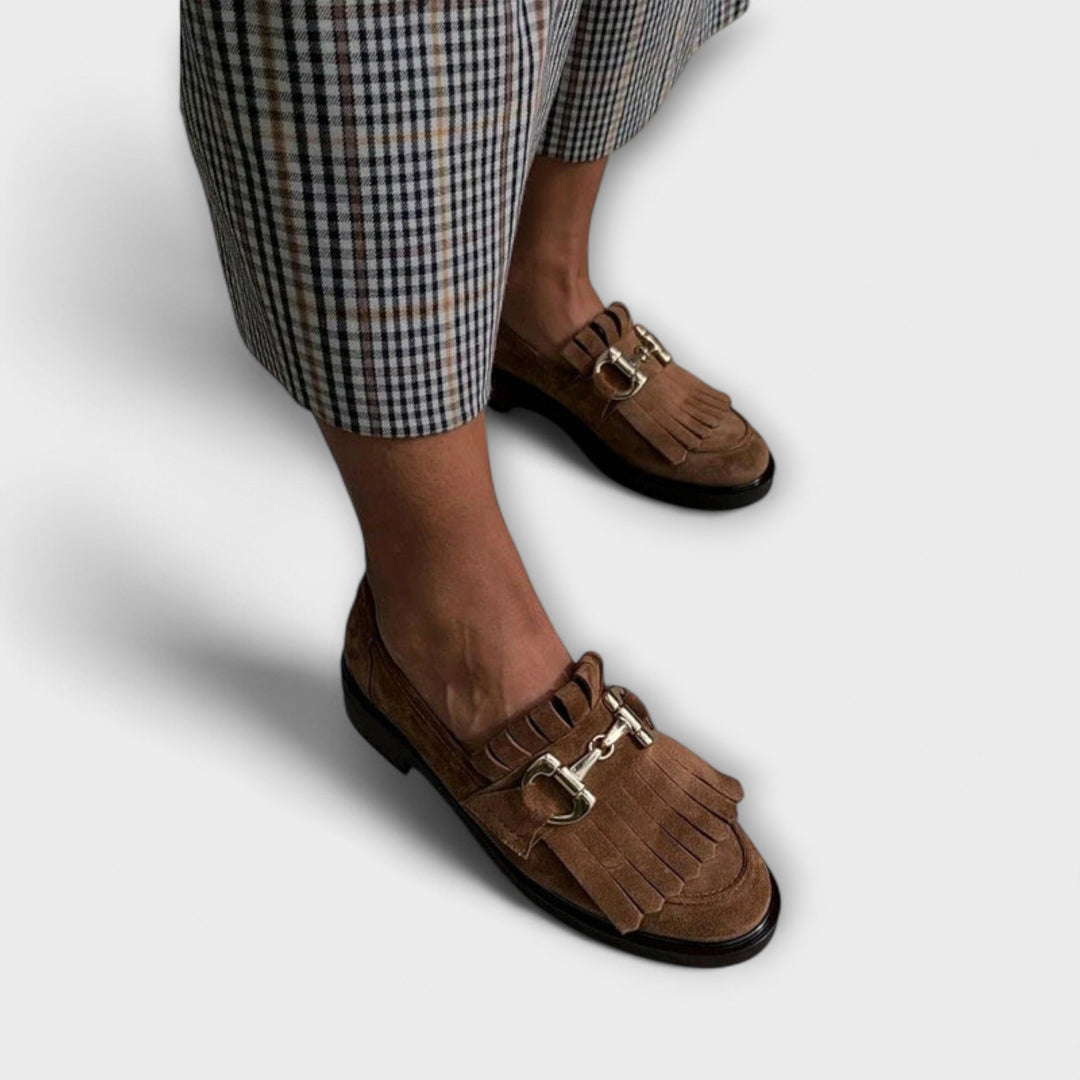 Sophia | Brown Rounded Toe Loafers