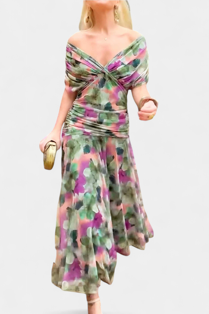 Laluna Belle® | Elegant Dress With V-Neckline