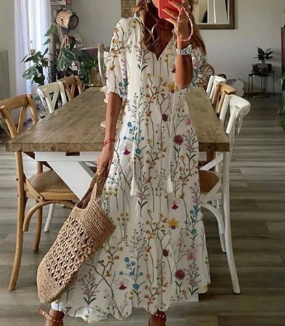 Tina - Elegant Boho Dress with Tummy Coverage