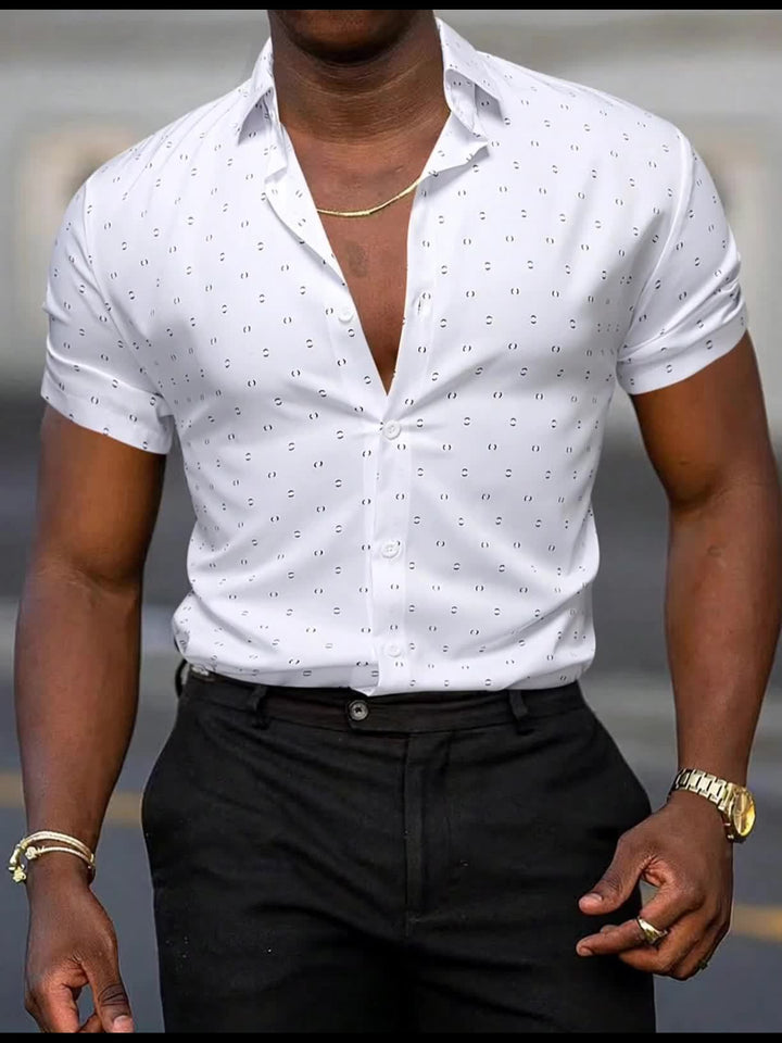 Elias | Modern Printed Short-Sleeve Button Shirt