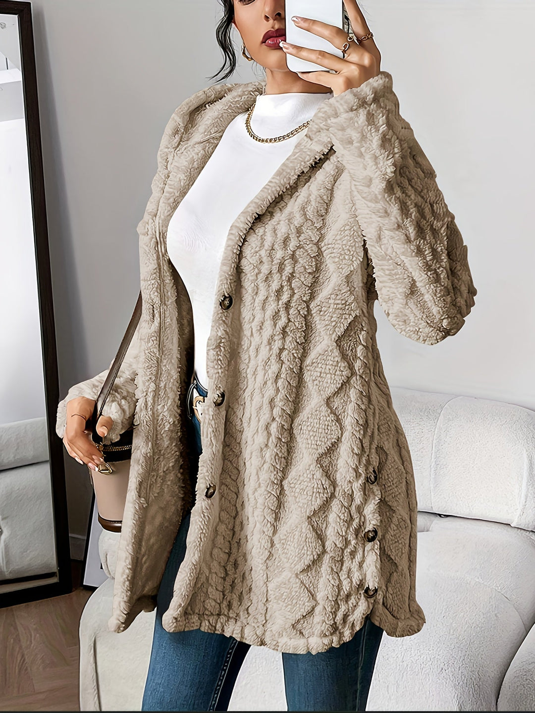 Chateau Elise | Plush Hooded Cardigan