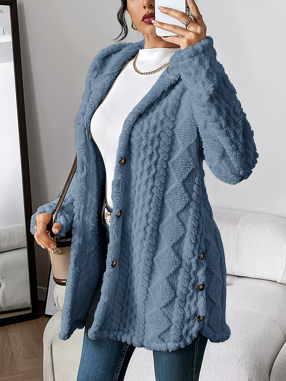Chateau Elise | Plush Hooded Cardigan