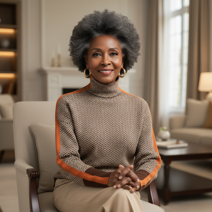 Eleanor | Herringbone Luxe Turtleneck