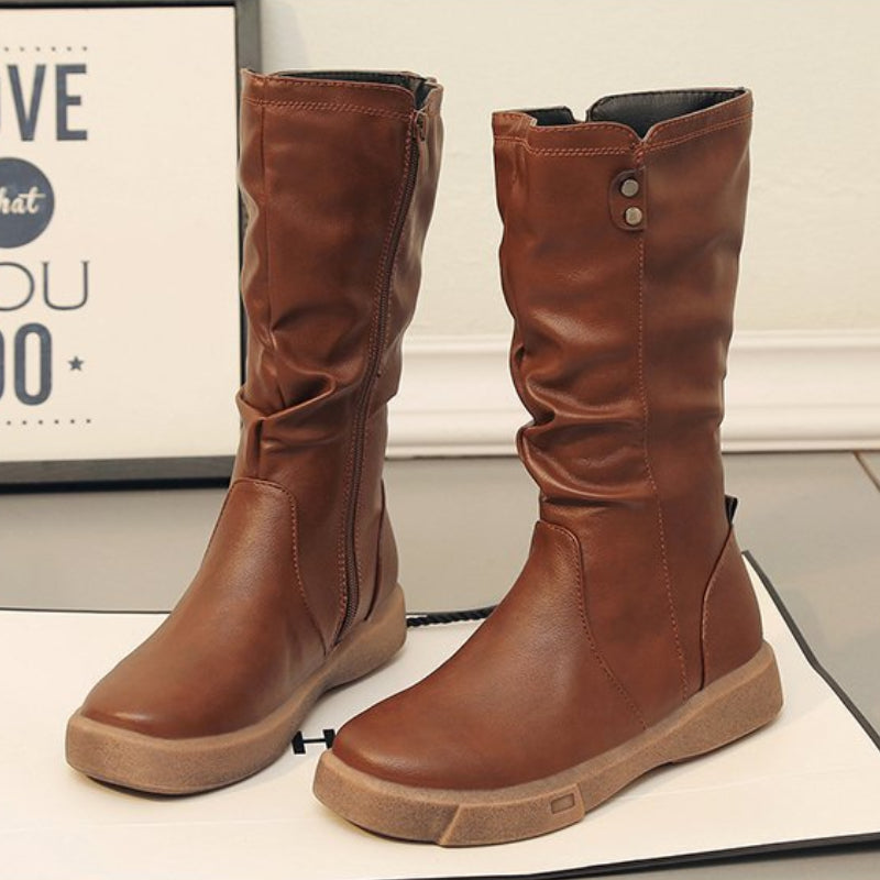 Waterproof Vegan Leather Boots with Zipper