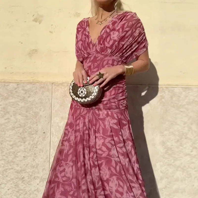 Laluna Belle | Elegant Dress With V-Neckline