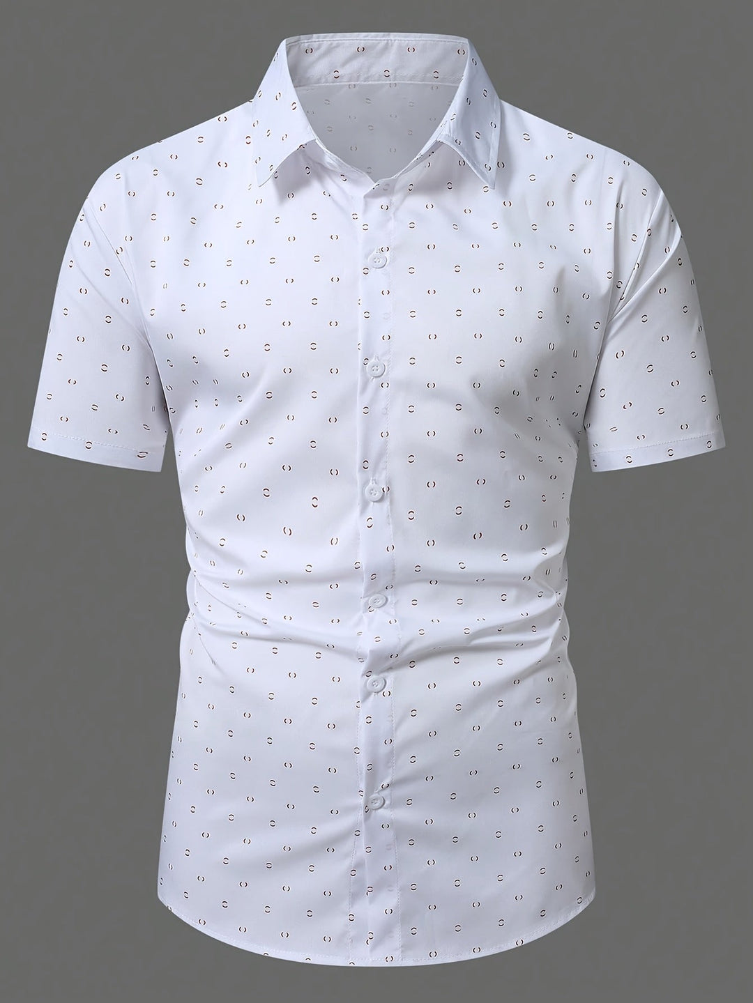 Elias | Modern Printed Short-Sleeve Button Shirt