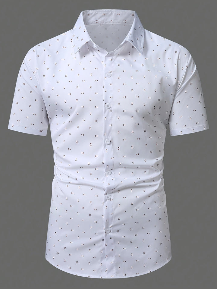 Elias | Modern Printed Short-Sleeve Button Shirt