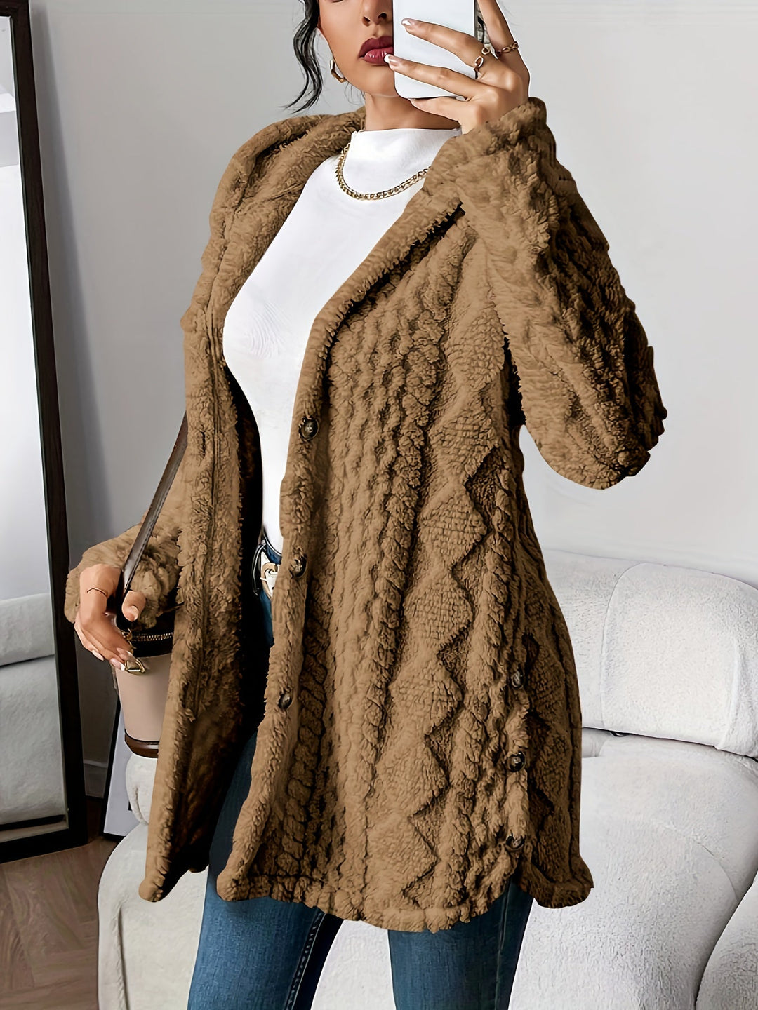 Chateau Elise | Plush Hooded Cardigan