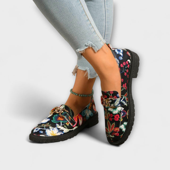 Elena | Floral Multicolored Moccasins