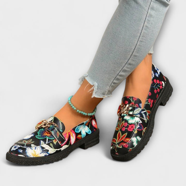 Elena | Floral Multicolored Moccasins