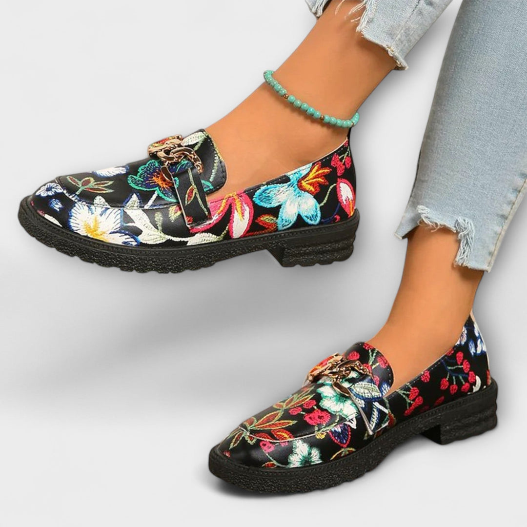 Elena | Floral Multicolored Moccasins
