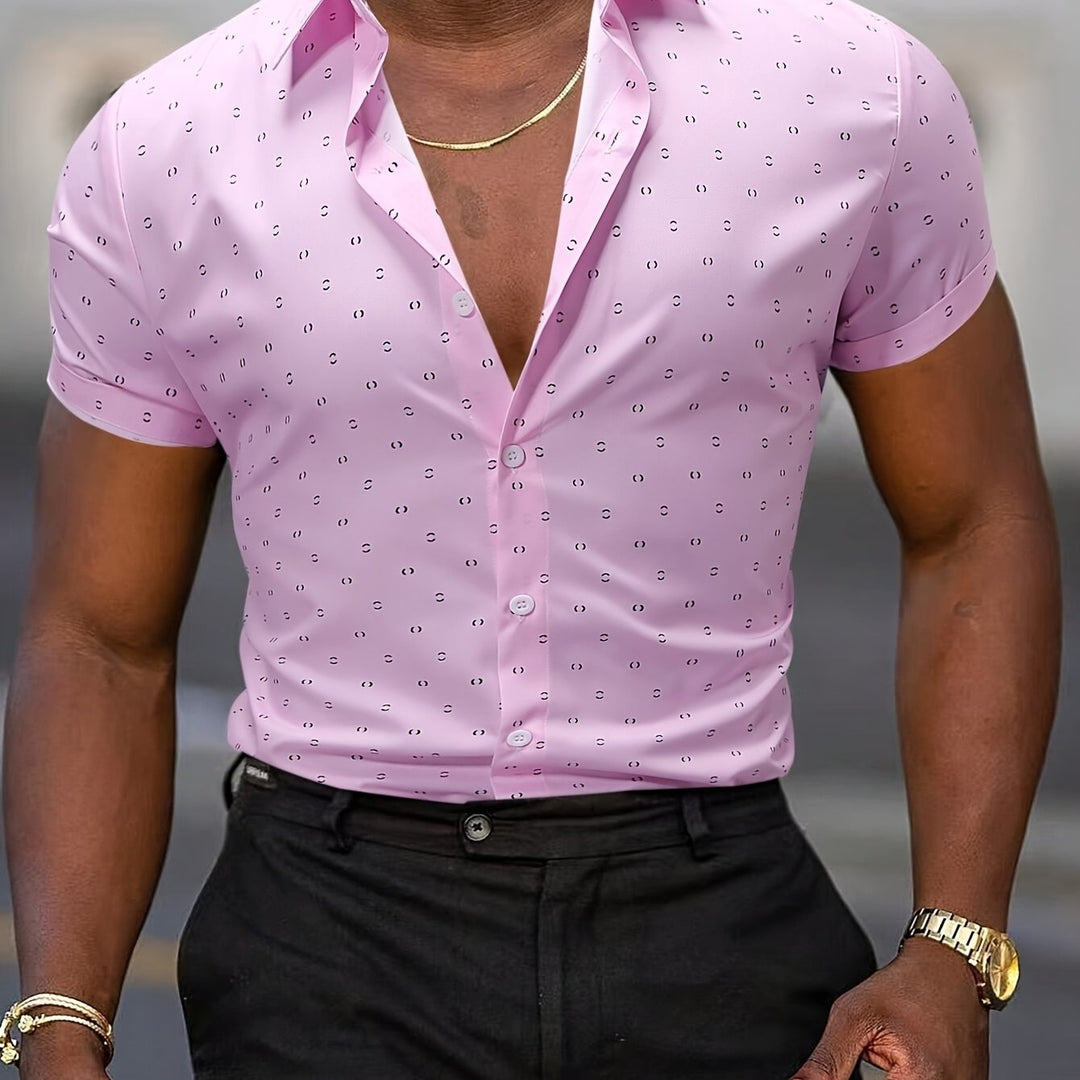 Elias | Modern Printed Short-Sleeve Button Shirt