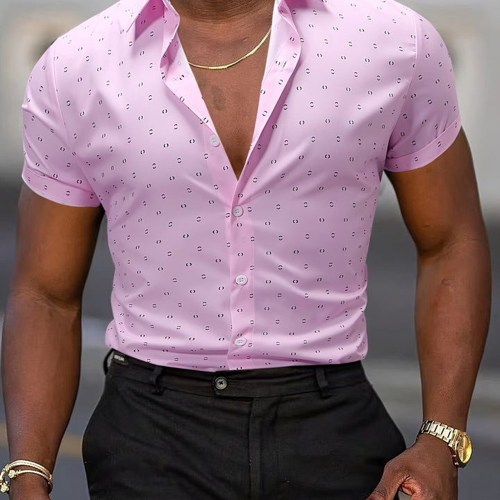 Elias | Modern Printed Short-Sleeve Button Shirt