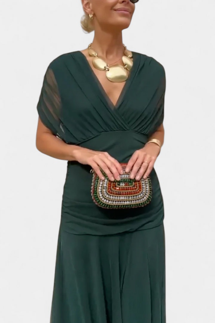 Laluna Belle | Elegant Dress With V-Neckline