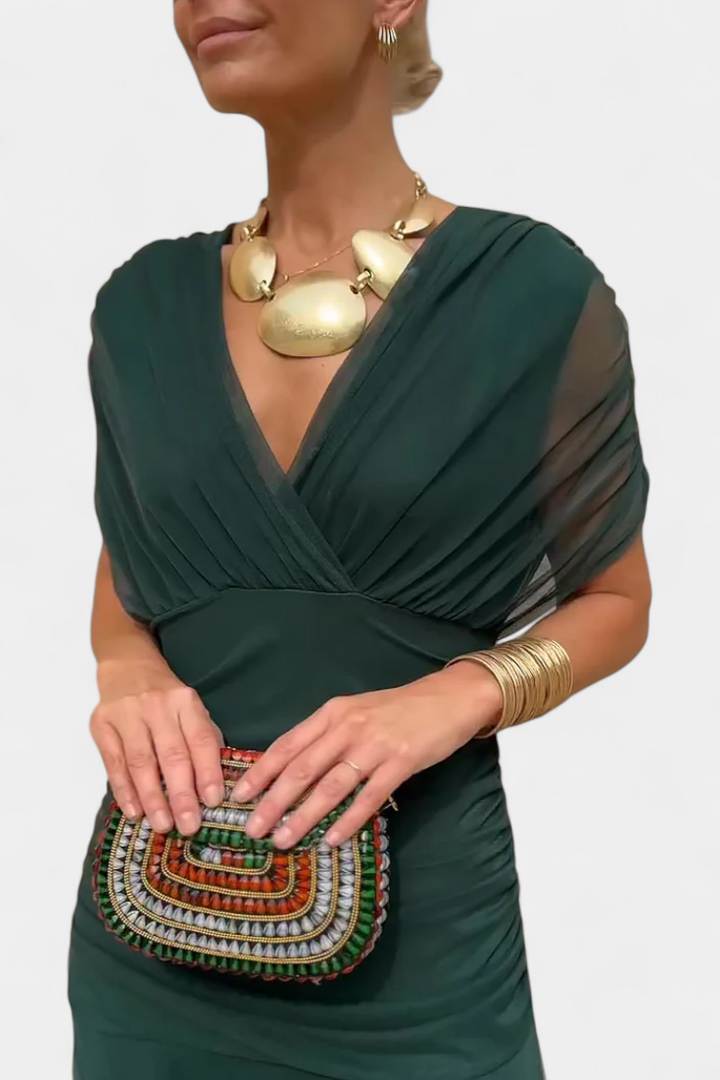 Laluna Belle | Elegant Dress With V-Neckline